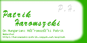 patrik haromszeki business card